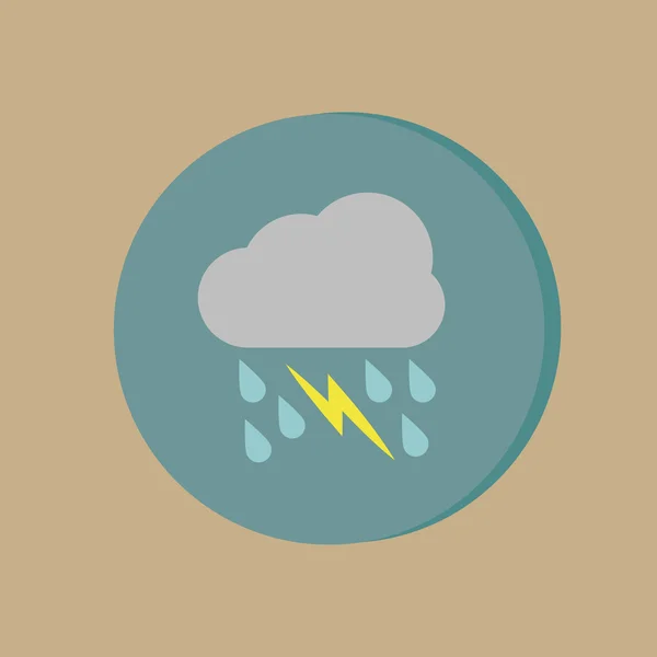 Moln regn lightning. — Stock vektor