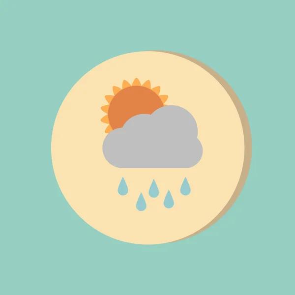 Pluie nuageuse avec soleil . — Image vectorielle