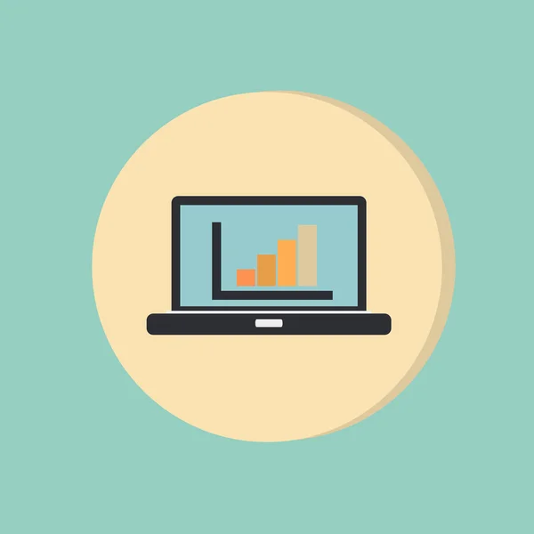 Laptop com diagrama — Vetor de Stock