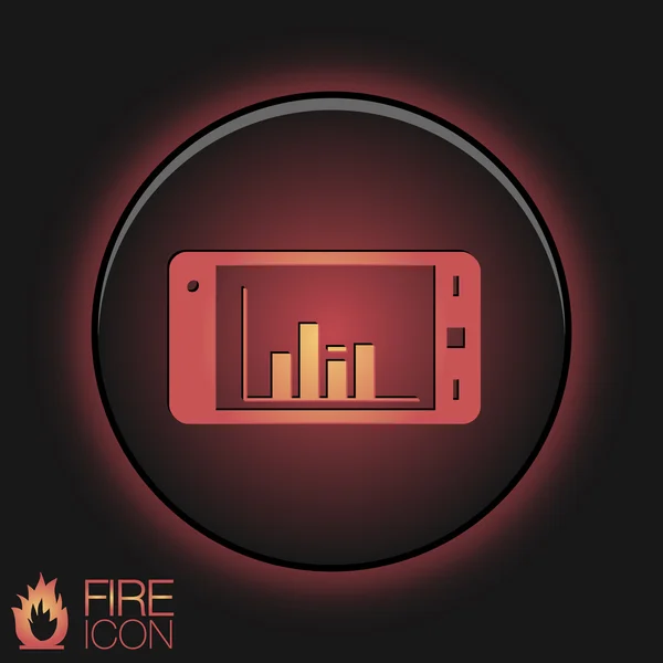 Smartphone con diagrama . — Archivo Imágenes Vectoriales