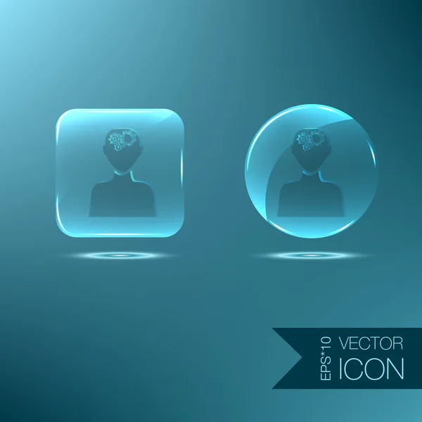 Engranajes en la cabeza — Vector de stock