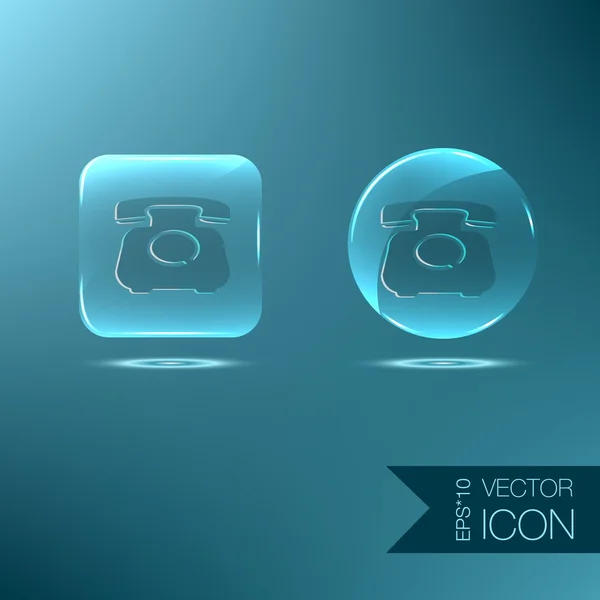 Classic retro phone blue icon — Stock Vector
