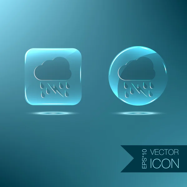 Nuage pluie foudre météo icône — Image vectorielle