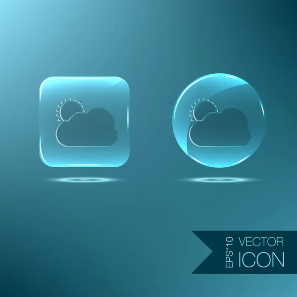 Pluie nuageuse avec icône météo soleil — Image vectorielle
