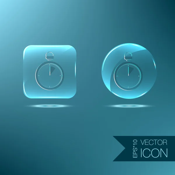 Chronomètre icône bleue — Image vectorielle