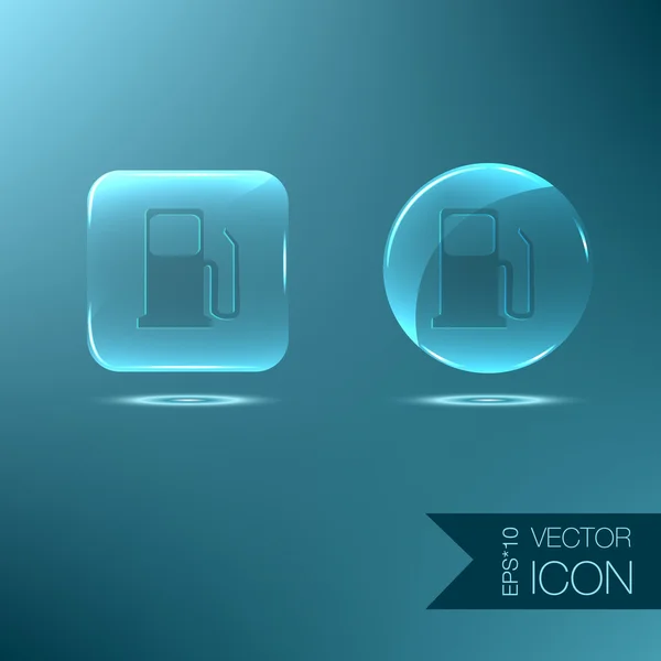 Čerpací stanice modrá ikona — Stockový vektor