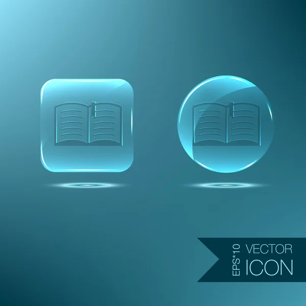Livre ouvert icône bleue — Image vectorielle
