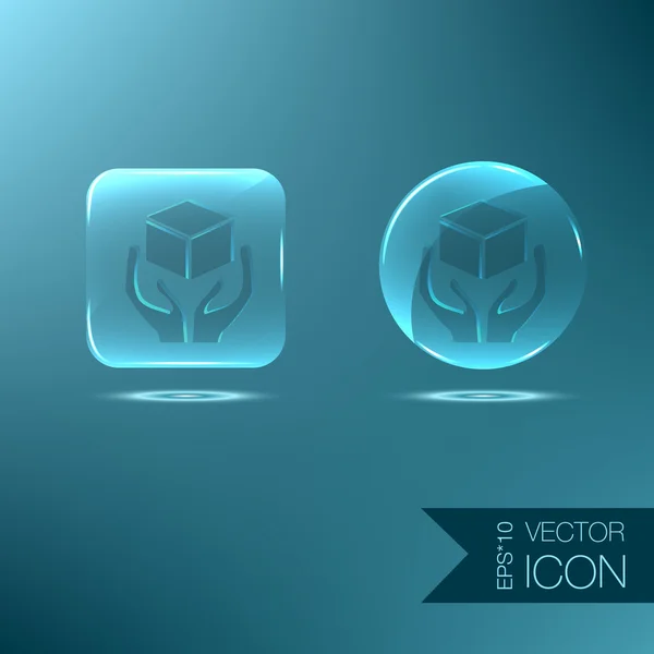 Caja de mano — Vector de stock