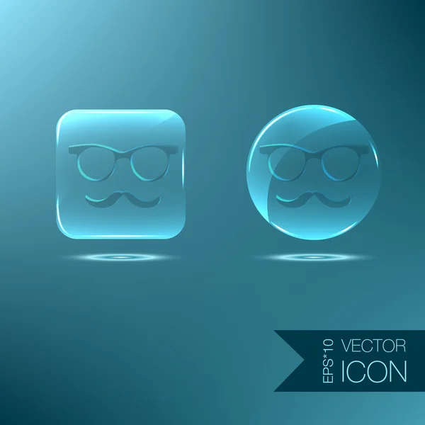 Mustache and glasses  icon — Stock Vector
