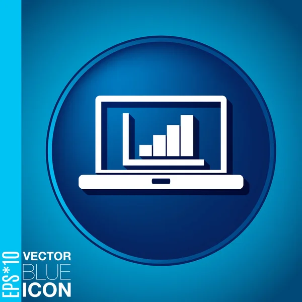 Přenosný počítač s symbol diagramu — Stockový vektor