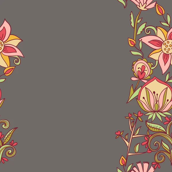 Naadloze grens textuur met bloemen — Stockvector