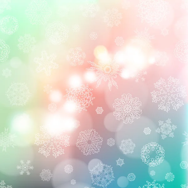 New year blur background with snowflakes — Stock Vector