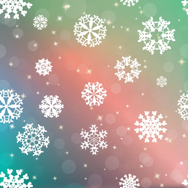 Nový rok rozostření pozadí s sněhové vločky — Stockový vektor