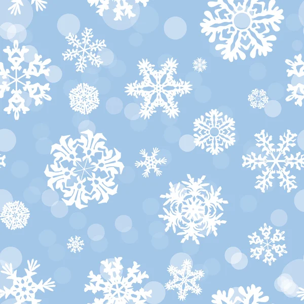 Flocons de neige Texture sans couture d'hiver, motif sans fin — Image vectorielle