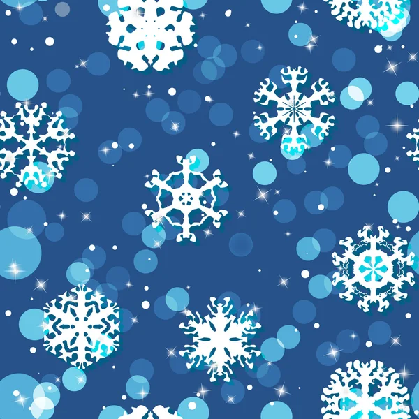 Flocons de neige Texture sans couture d'hiver, motif sans fin — Image vectorielle