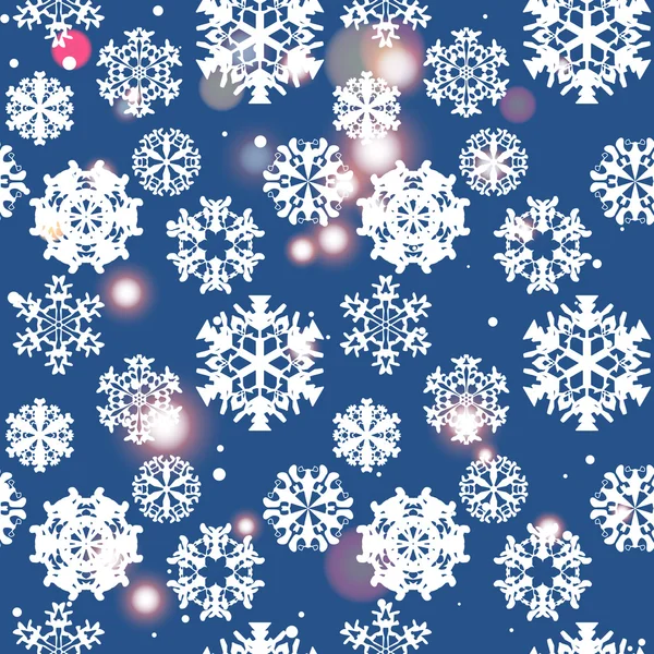 雪の結晶冬のシームレスなテクスチャ、無限のパターン — ストックベクタ