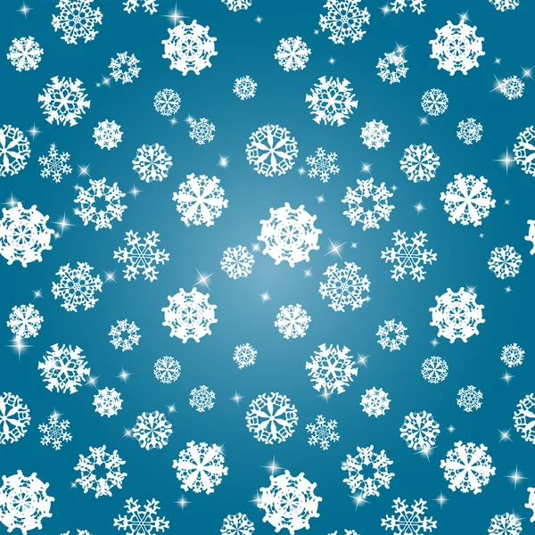 Flocos de neve Textura sem costura de inverno, padrão infinito — Vetor de Stock