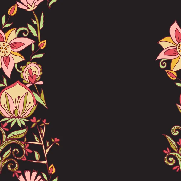 Textura de la frontera con flores — Vector de stock