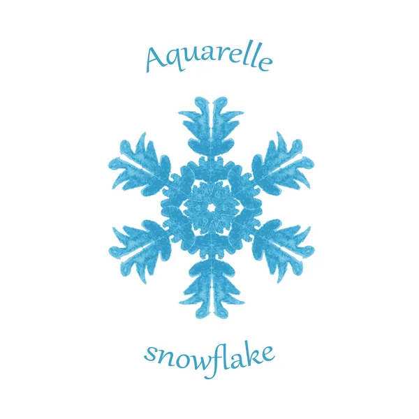 Aquarelle snowflake, hand drawn watercolor winter symbol — Stock Vector