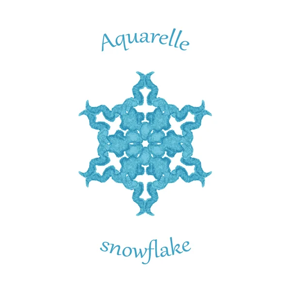 Aquarelle sneeuwvlok, hand getrokken aquarel winter symbool — Stockvector