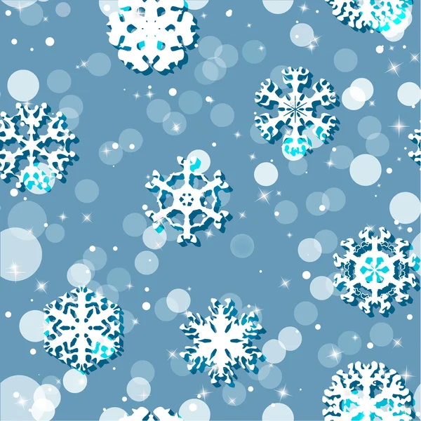Schneeflocken Winter nahtlose Textur, endlose Muster — Stockvektor