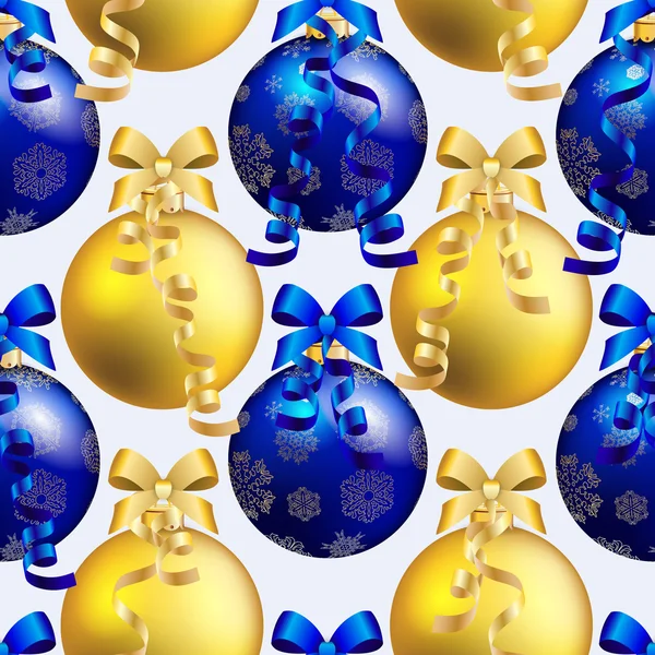 Modèle de Nouvel An avec balle. Papier peint de Noël avec arc et ruban . — Image vectorielle