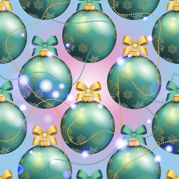 ボールを持って新年のパターン。クリスマスの壁紙 — ストックベクタ