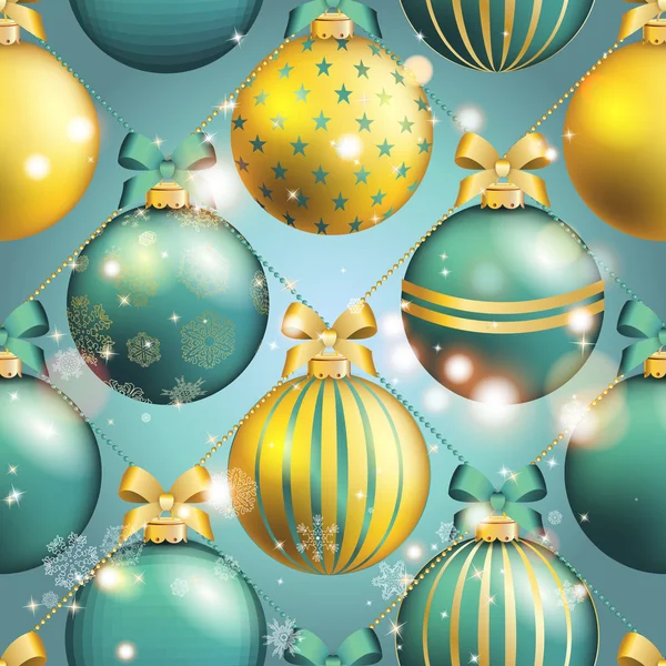 Nieuwjaar patroon met bal. Kerst wallpaper — Stockvector