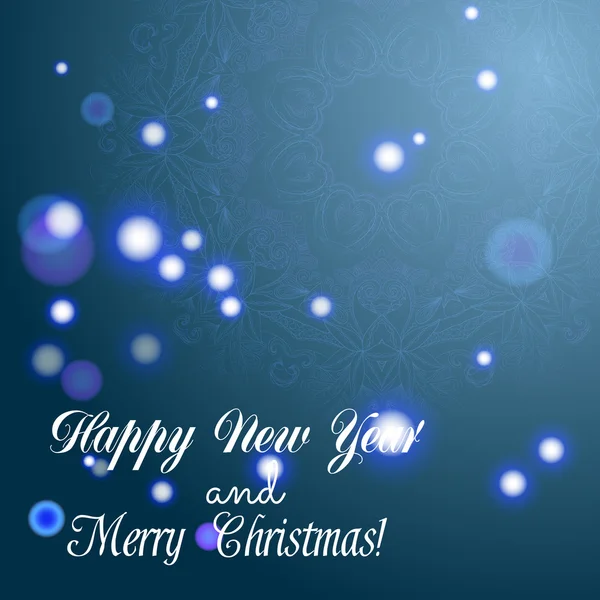 Novoroční přání. Gratulujeme na Vánoce. Kruhu krajky ozdoba ručně tažené karty — Stockový vektor
