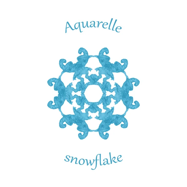 Aquarelle snowflake — Stock Vector