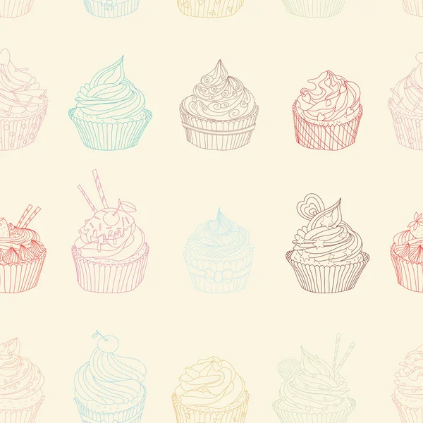 Cupcake patroon — Stockvector