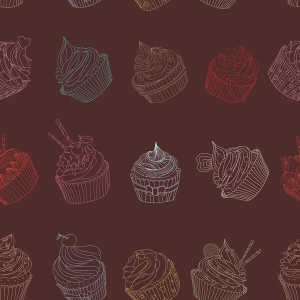 Cupcake pattern — Stock Vector