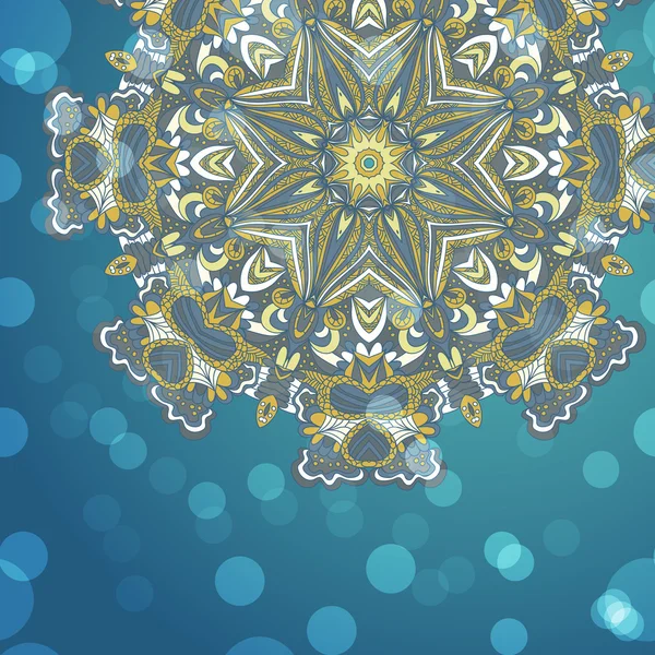Circle blonder håndtegnede abstrakt baggrund. Ornamentkort. Ornamentale runde mønster – Stock-vektor