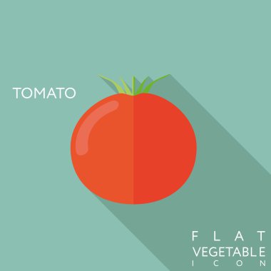 domates düz simge tasarlamak uzun gölge ile