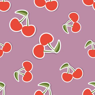 Kiraz desen. Olgun kırmızı kiraz ile sorunsuz doku