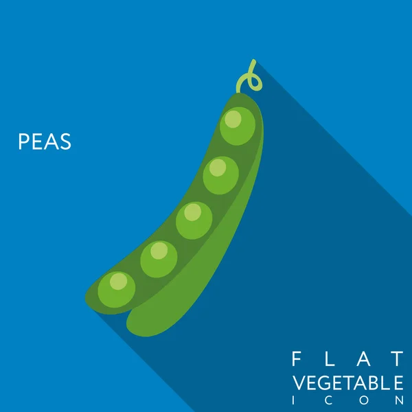 Pea platte pictogram illustratie met lange schaduw — Stockvector