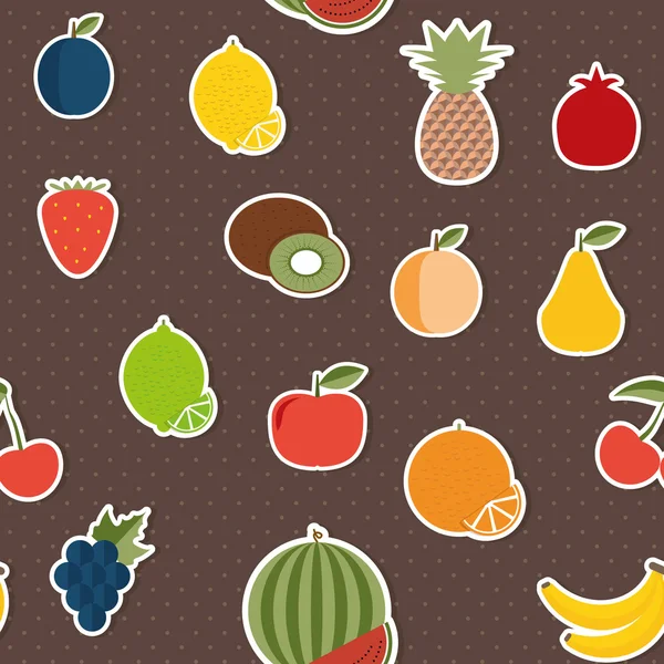 Fruit seamless pattern. The image of fruits and berries — Stock Vector