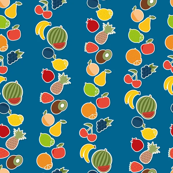 Patrón sin costura de fruta. La imagen de frutas y bayas — Vector de stock