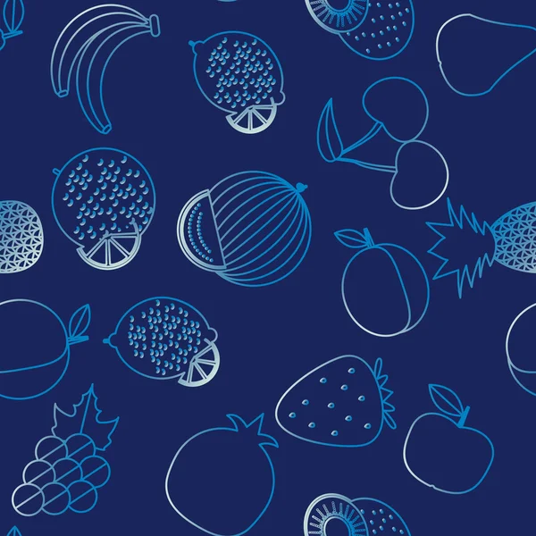 Patrón sin costura de fruta. La imagen de frutas y bayas — Archivo Imágenes Vectoriales