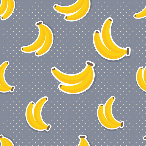 Banana pattern. Seamless texture with ripe bananas