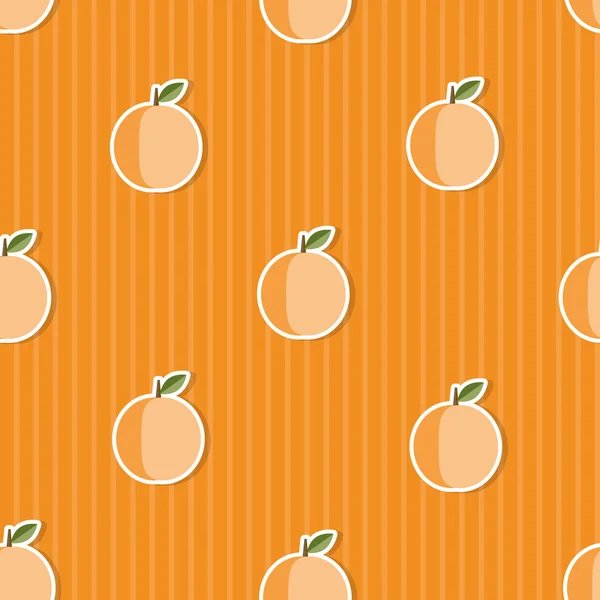 Peach pattern. Seamless texture with ripe peaches — Stock Vector