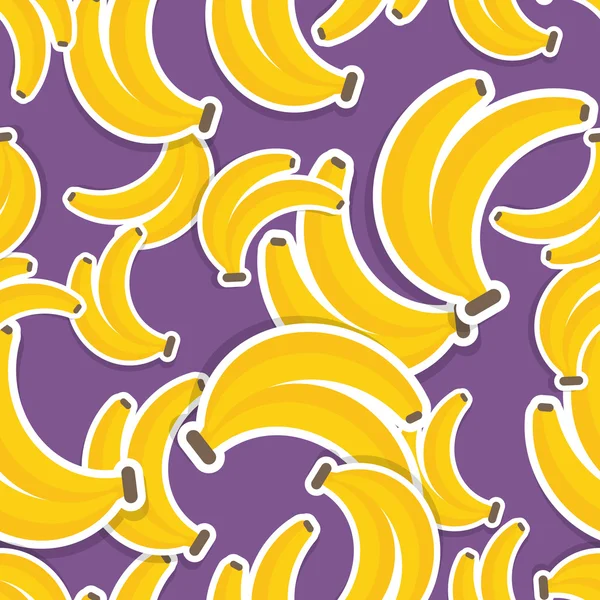 Banaan patroon. Naadloze textuur met rijpe bananen — Stockvector