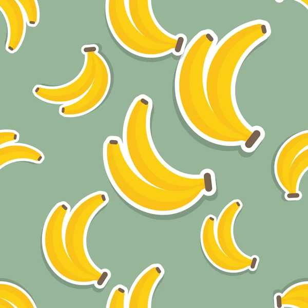 Patrón de plátano. Textura perfecta con plátanos maduros — Vector de stock