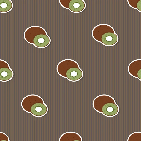 Kiwi patroon. Naadloze textuur met rijpe Kiwi — Stockvector