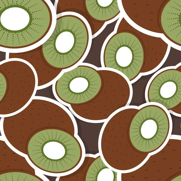 Kiwi pattern. Seamless texture with ripe Kiwi — Stock Vector