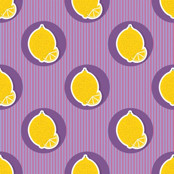 Patrón de limón. Textura perfecta con limones maduros — Vector de stock