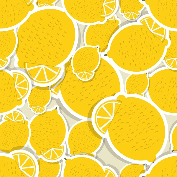 Modèle de citron. Texture sans couture aux citrons mûrs — Image vectorielle