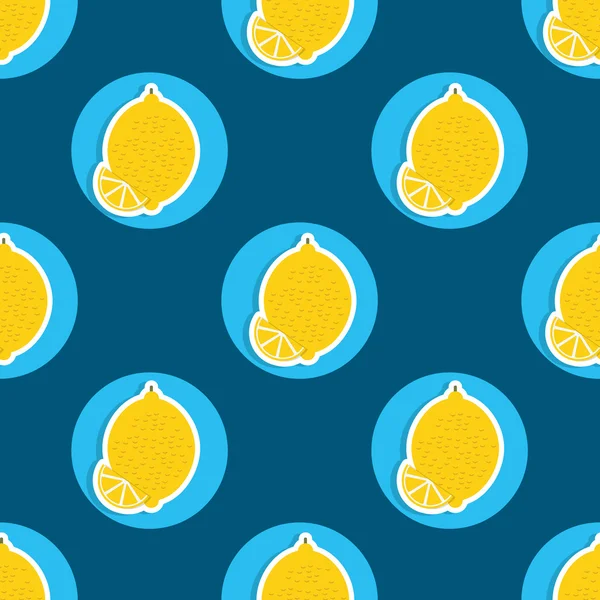 Lemon pattern. Seamless texture with ripe lemons — Stock Vector