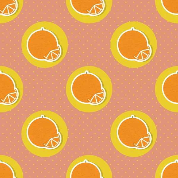 Modèle d'oranges. Texture sans couture avec des oranges mûres — Image vectorielle