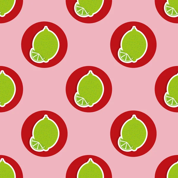 Limes-Muster. nahtlose Textur mit reifen Limetten — Stockvektor